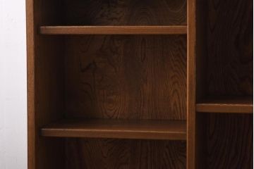 アンティーク家具　昭和期　栓材　サイズの違う棚が便利なブックシェルフ(本棚、オープンラック)