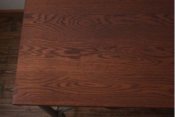 ラフジュ工房オリジナル 格納スツール付き　アンティークペイントが魅力の8人掛けテーブル(ダイニングテーブル、作業台)