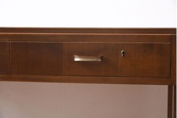 レトロ家具　昭和レトロ　樺材　たっぷりの奥行が魅力の温もり溢れる平机(デスク、在宅ワーク、在宅用作業台)