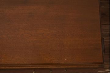 レトロ家具　昭和レトロ　樺材　たっぷりの奥行が魅力の温もり溢れる平机(デスク、在宅ワーク、在宅用作業台)