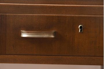 レトロ家具　昭和レトロ　樺材　たっぷりの奥行が魅力の温もり溢れる平机(デスク、在宅ワーク、在宅用作業台)