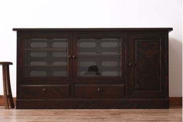 中古　北海道民芸家具　品の良い佇まいが魅力のオーディオキャビネット(サイドボード、リビングボード)