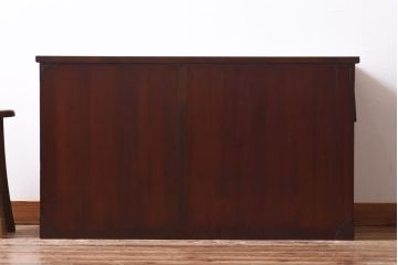 アンティーク家具　和製アンティーク　リメイク　艶やかな漆が目を惹く二本松箪笥ローボード(時代箪笥、ローチェスト)