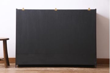 ヴィンテージ家具　イギリスビンテージ　リペイント　シックな色味の引き出し付き吊り戸棚(収納棚、飾り棚)