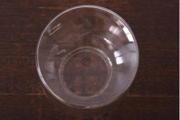 アンティーク雑貨　昭和レトロ　シールがレトロなアルミ蓋の筒型ガラス瓶(ガラスビン、キャニスター)(1)