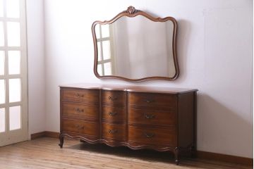アンティーク雑貨　中古　DREXEL HERITAGE(ドレクセルヘリテイジ)　Touraine(ツーレイン)　優美なデザインが品格漂う壁掛けミラー(鏡)(定価約13万円)