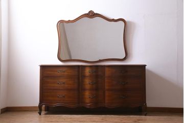 アンティーク雑貨　中古　DREXEL HERITAGE(ドレクセルヘリテイジ)　Touraine(ツーレイン)　優美なデザインが品格漂う壁掛けミラー(鏡)(定価約13万円)