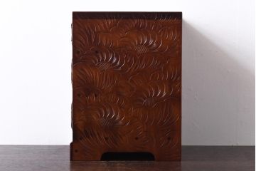 ヴィンテージ家具　ビンテージ　伝統工芸　日光彫り　繊細な彫刻が見事な小引き出し(小物収納)