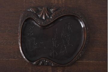 昭和初期　ユニークなかぼちゃ型のくり貫き盆(菓子盆、トレー)