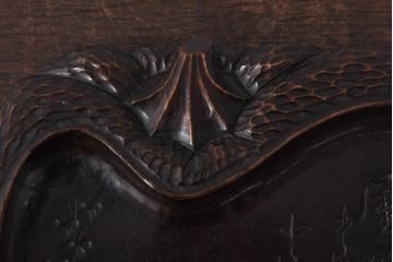 昭和初期　ユニークなかぼちゃ型のくり貫き盆(菓子盆、トレー)