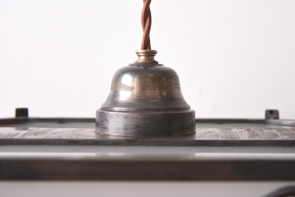 和製アンティーク　大正昭和初期　色ガラス入り　和モダンなデザインがお洒落な天井照明(吊り下げ照明、ペンダントライト)