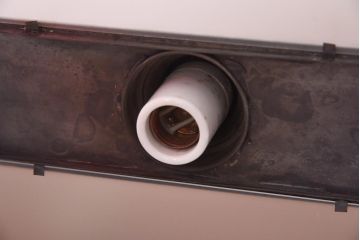 和製アンティーク　大正昭和初期　色ガラス入り　和モダンなデザインがお洒落な天井照明(吊り下げ照明、ペンダントライト)