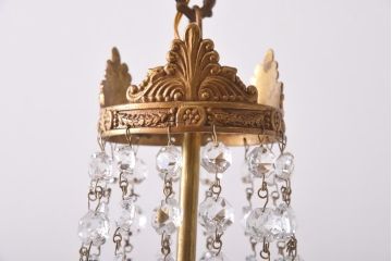 フランスビンテージ　ゴージャス感を演出するクリスタルガラスのシャンデリア(天井照明)