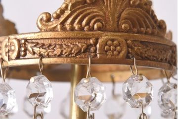 フランスビンテージ　ゴージャス感を演出するクリスタルガラスのシャンデリア(天井照明)