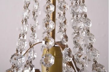 フランスビンテージ　ゴージャス感を演出するクリスタルガラスのシャンデリア(天井照明)