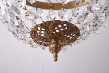 フランスビンテージ　ゴージャス感を演出するクリスタルガラスのシャンデリア(天井照明)