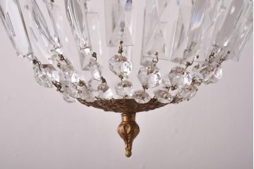 フランスビンテージ　ゴージャス感を演出するクリスタルガラスのシャンデリア(天井照明)