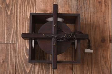 ビンテージ　民芸家具　ケヤキ材　和の風情あふれる天井照明(ペンダントライト、吊り下げ照明)