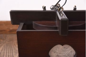 ビンテージ　民芸家具　ケヤキ材　和の風情あふれる天井照明(ペンダントライト、吊り下げ照明)