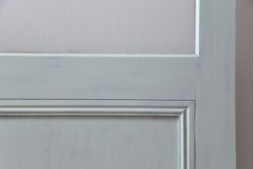 ペイント建具　プレスガラス入り　両開き　フレンチスタイルにおすすめな色合いの親子ドア(木製扉2枚1対)