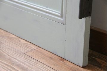 ペイント建具　プレスガラス入り　両開き　フレンチスタイルにおすすめな色合いの親子ドア(木製扉2枚1対)