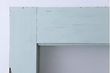 ペイント建具　プレスガラス入り　両開き　フレンチスタイルにおすすめな色合いの親子ドア(木製扉2枚1対)