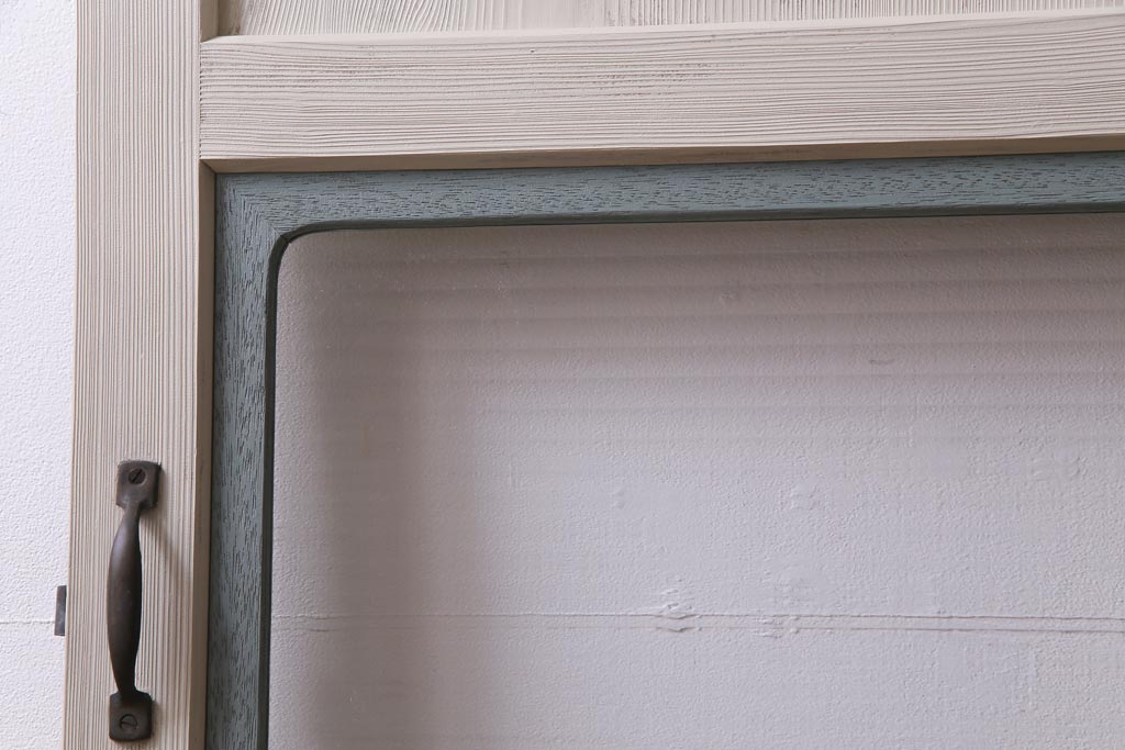 ペイント家具　バイカラーがおしゃれなモールガラス入りのドア(扉、建具)