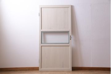 ペイント家具　バイカラーがおしゃれなモールガラス入りのドア(扉、建具)