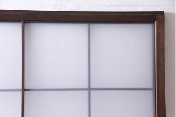 当店オリジナルガラス入り　腰板ケヤキ材　障子戸をリメイクした和モダンなガラス戸2枚セット(引戸)(1)