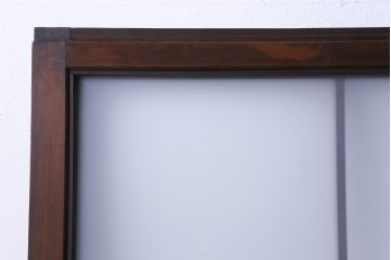 当店オリジナルガラス入り　腰板ケヤキ材　障子戸をリメイクした和モダンなガラス戸2枚セット(引戸)(1)