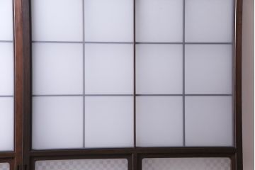 当店オリジナルガラス入り　腰板ケヤキ材　障子戸をリメイクした和モダンなガラス戸2枚セット(引戸)(1)