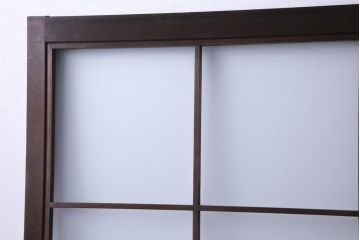 当店オリジナルガラス入り　腰板ケヤキ材　障子戸をリメイクした和モダンなガラス戸2枚セット(引戸)(2)