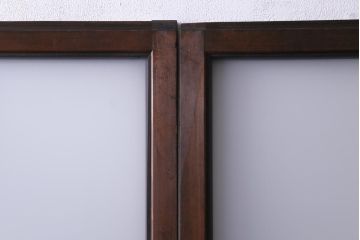 当店オリジナルガラス入り　腰板ケヤキ材　障子戸をリメイクした和モダンなガラス戸2枚セット(引戸)(2)