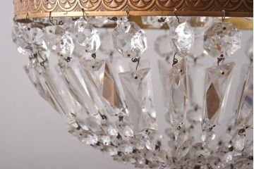 フランスビンテージ　ゴージャス感を演出するクリスタルガラスのシャンデリア(天井照明)