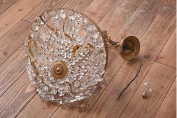 フランスビンテージ　ゴージャス感を演出するクリスタルガラスのシャンデリア(天井照明)