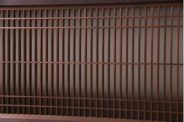 和製アンティーク　片面ガラス　繊細な桟が美しい和モダンな欄間(明り取り、ディスプレイ)