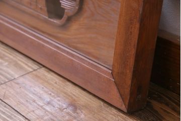 昭和中期　両面ガラス　和の風情感じる透かし彫りが魅力的な欄間(明り取り、ディスプレイ)(1)