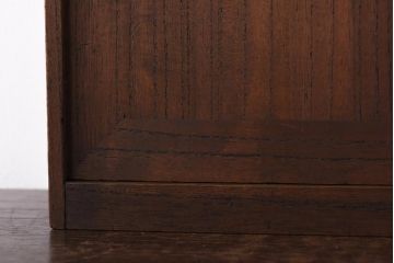 アンティーク家具　古民具・骨董　指物工芸品　外箱桐材　銀の引手が上品な漆塗りの小引き出し(裁縫箱)