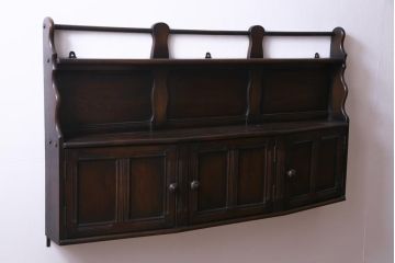 ヴィンテージ家具　イギリスビンテージ　ERCOL(アーコール)　大人の雰囲気漂う上質な壁掛け収納(ウォールシェルフ、吊り戸棚)