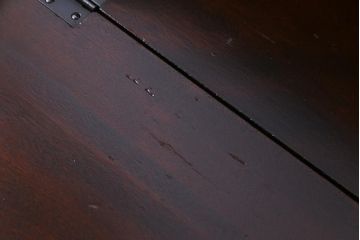 中古　松本民芸家具　収納力に富んだT型ライティングビューロー(引き出し、ワークデスク、在宅ワーク、在宅用)(定価約31万円)