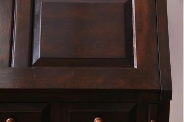 中古　松本民芸家具　収納力に富んだT型ライティングビューロー(引き出し、ワークデスク、在宅ワーク、在宅用)(定価約31万円)