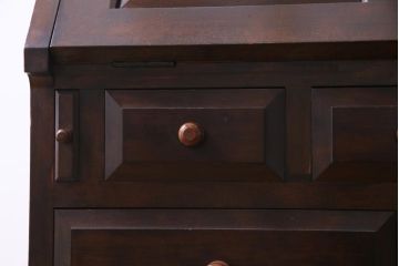 中古　松本民芸家具　収納力に富んだT型ライティングビューロー(引き出し、ワークデスク、在宅ワーク、在宅用)(定価約31万円)