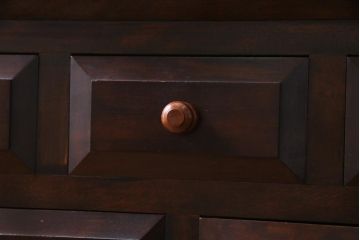 中古　松本民芸家具　収納力に富んだT型ライティングビューロー(引き出し、ワークデスク、在宅ワーク、在宅用)(定価約31万円)