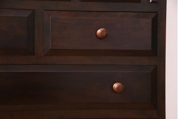 中古　松本民芸家具　収納力に富んだT型ライティングビューロー(引き出し、ワークデスク、在宅ワーク、在宅用)(定価約31万円)