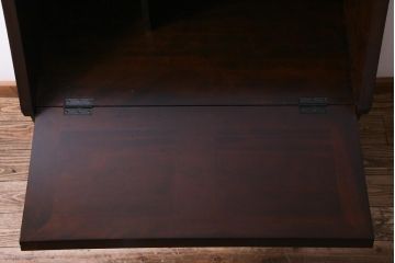 中古　松本民芸家具　収納力に富んだT型ライティングビューロー(引き出し、ワークデスク、在宅ワーク、在宅用)(定価約31万円)