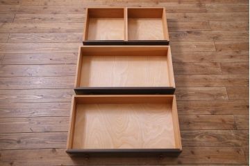 中古　松本民芸家具　収納力に富んだT型ライティングビューロー(引き出し、ワークデスク、在宅ワーク、在宅用)(定価約31万円)