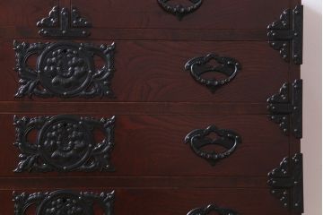 中古　岩谷堂箪笥　桜木家具店　野郎タンス5段100　重厚な雰囲気漂う衣装箪笥(整理箪笥、引き出し)(定価約45万円)