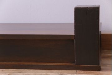 アンティーク雑貨　和製アンティーク　天板黒柿　墨を流したような特徴的な杢目が美しい大振りサイズの置き床(置床、ローボード、飾り台)