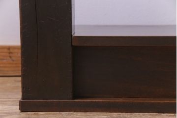アンティーク雑貨　和製アンティーク　天板黒柿　墨を流したような特徴的な杢目が美しい大振りサイズの置き床(置床、ローボード、飾り台)