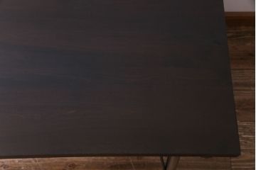 リメイク家具　味わい深い古材を組合せたアイアンテーブル(作業台、サイドテーブル)